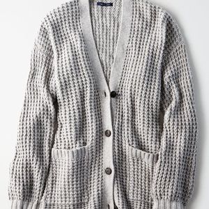 American Eagle gray waffle cardigan